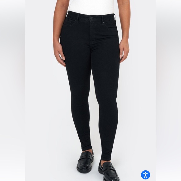 Seven 7 Mid Rise Skinny Black Coated Jeans - Picture 2 of 8